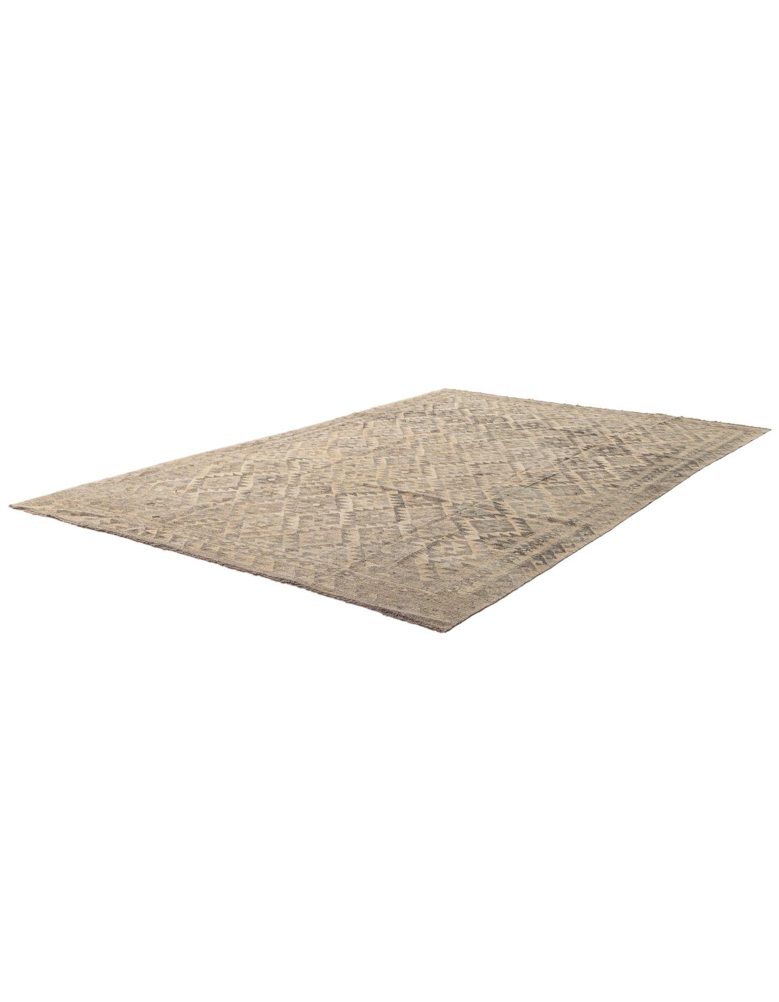 6' 6 x 9' 11 Hand Woven Kilim Maymana Wool Rug