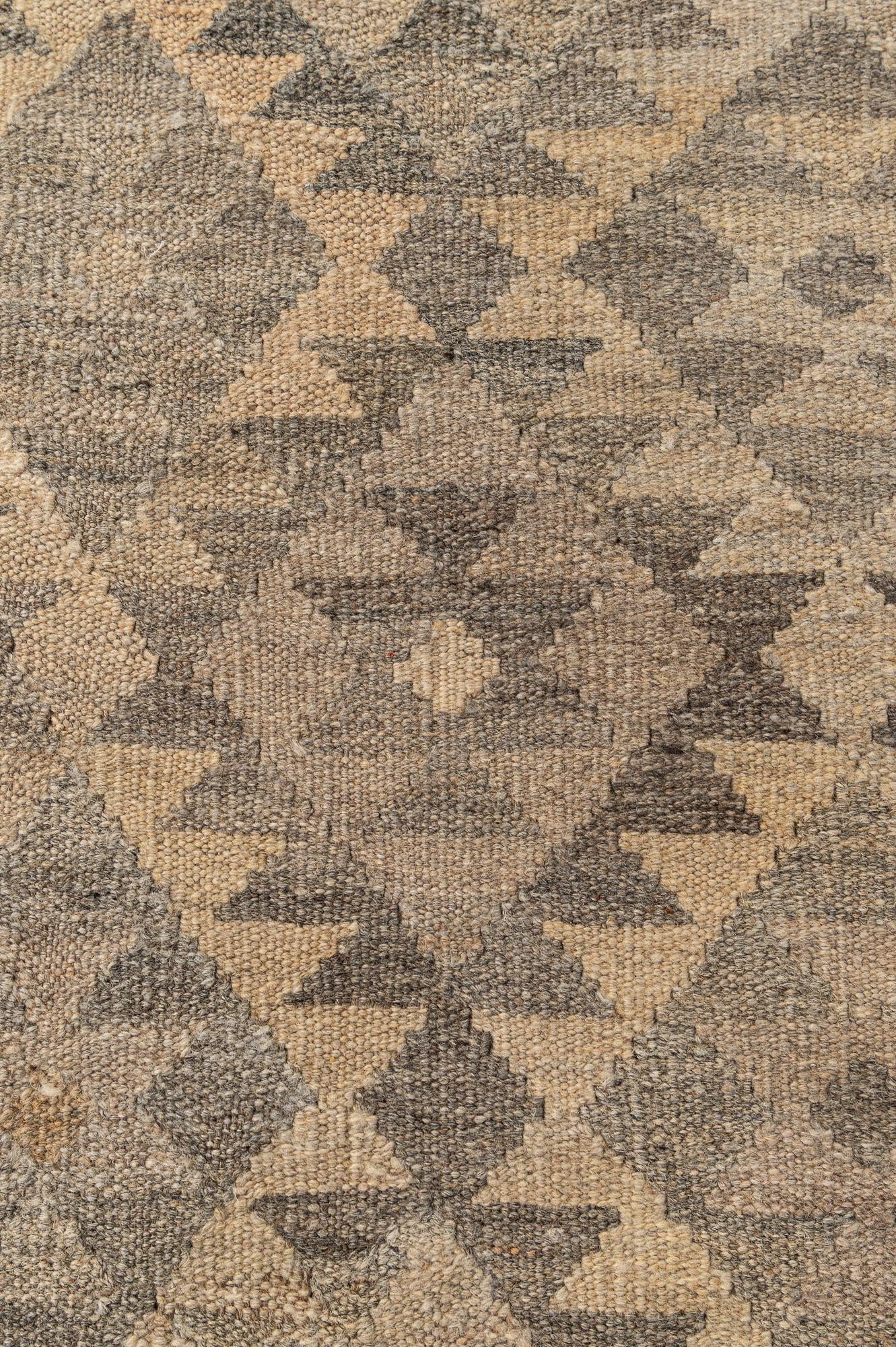 6' 6 x 9' 11 Hand Woven Kilim Maymana Wool Rug