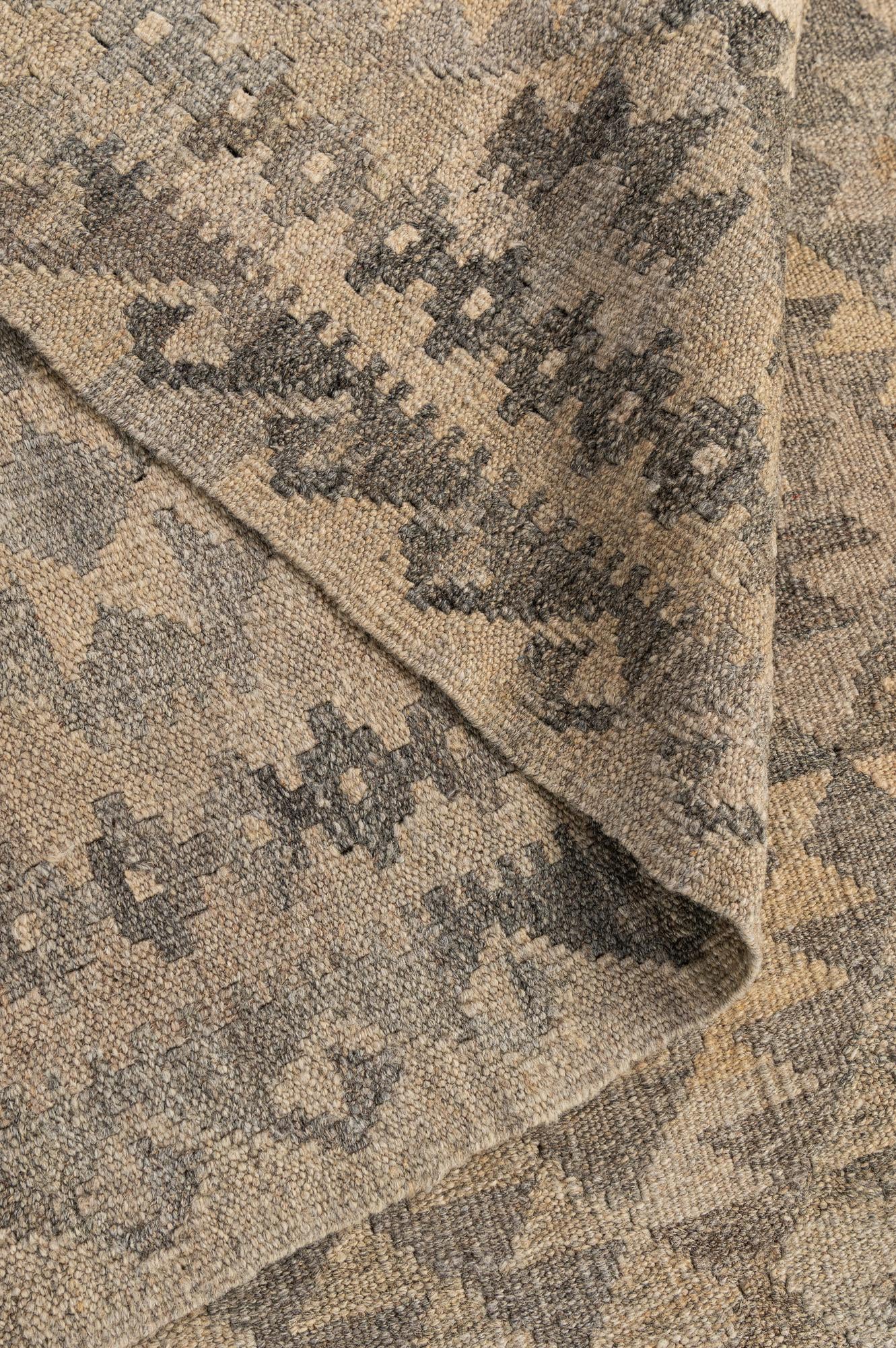 6' 6 x 9' 11 Hand Woven Kilim Maymana Wool Rug