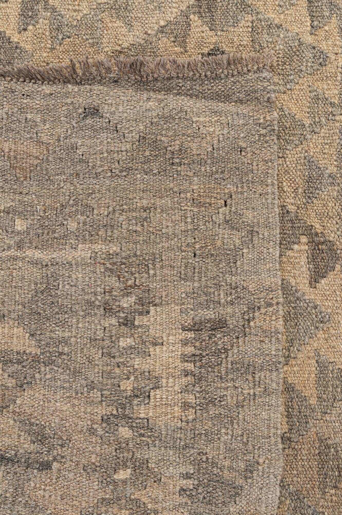 6' 6 x 9' 11 Hand Woven Kilim Maymana Wool Rug