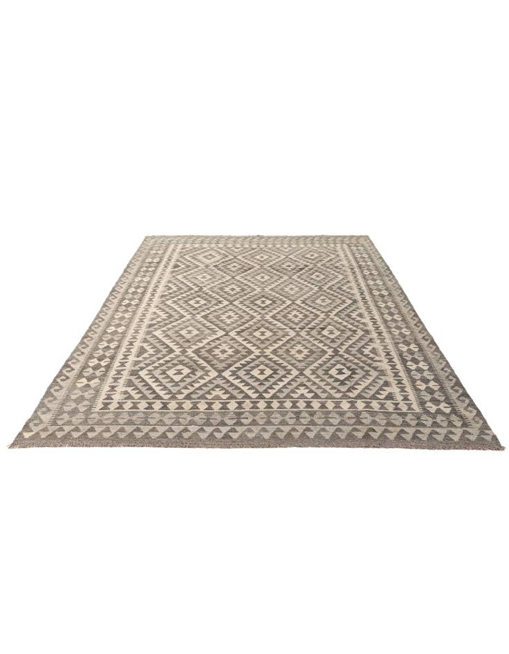 Detail image of 6' 5 x 9' 10 Hand Woven Kilim Maymana Wool Rug