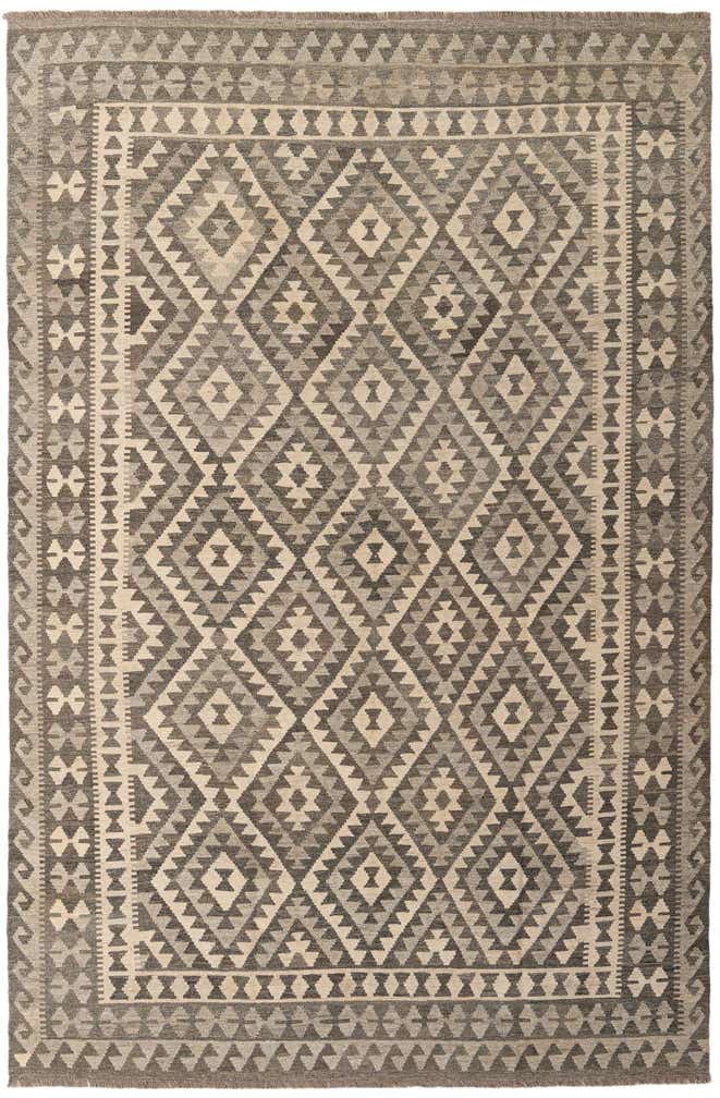 6' 5 x 9' 10 Hand Woven Kilim Maymana Wool Rug