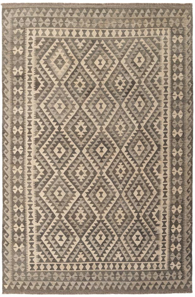 Detail image of 6' 5 x 9' 10 Hand Woven Kilim Maymana Wool Rug