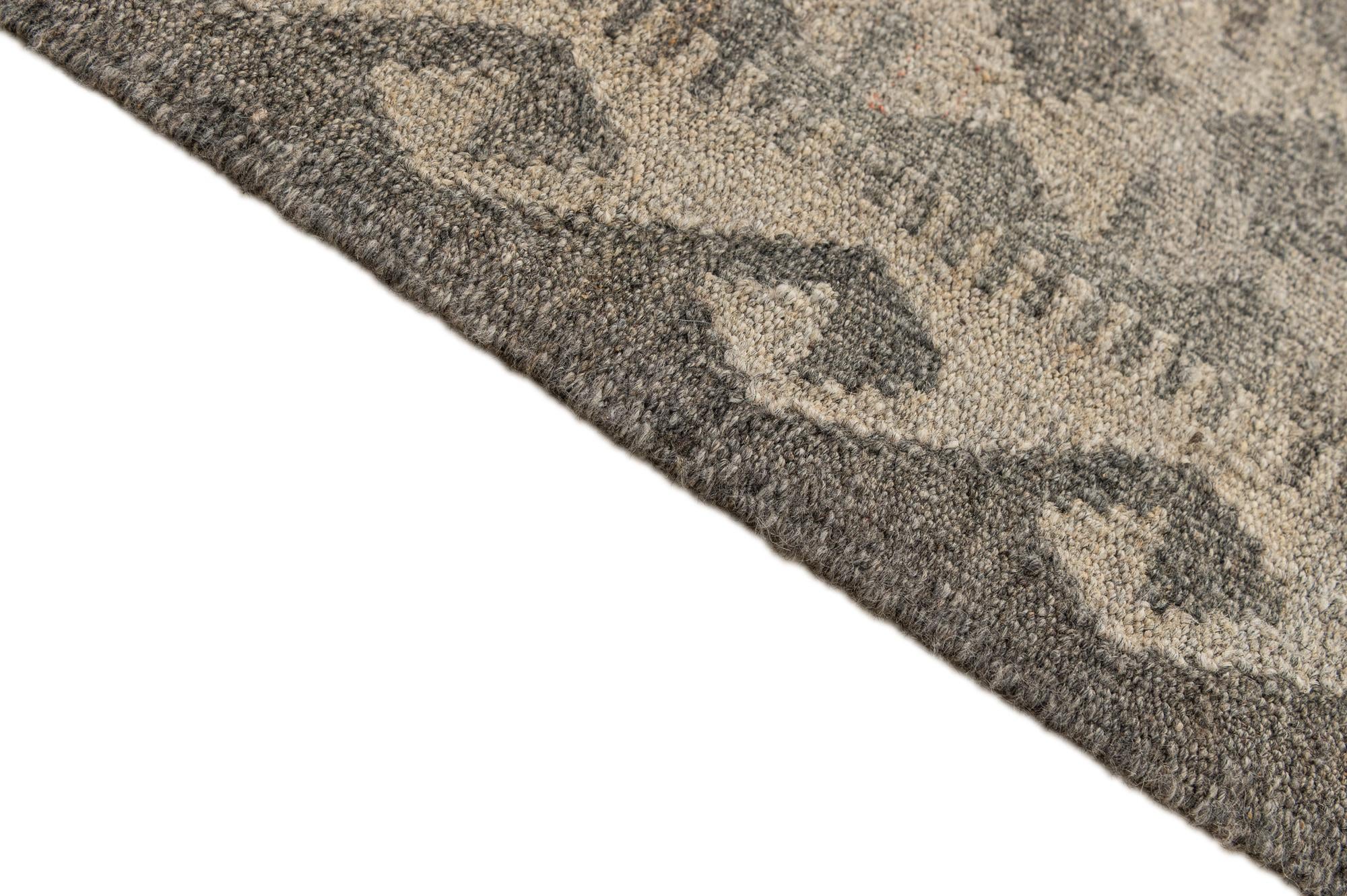7' x 9' 9 Hand Woven Kilim Maymana Wool Rug