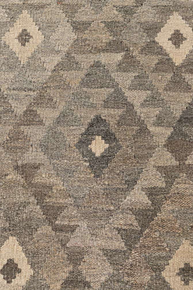 7' x 9' 9 Hand Woven Kilim Maymana Wool Rug