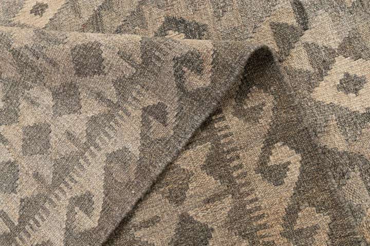 7' x 9' 9 Hand Woven Kilim Maymana Wool Rug