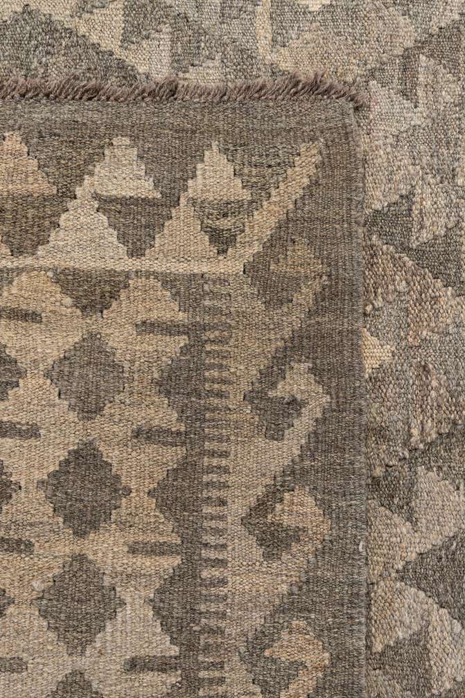 7' x 9' 9 Hand Woven Kilim Maymana Wool Rug