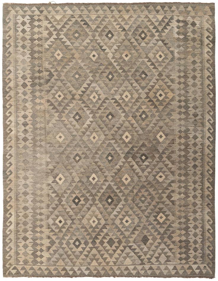 Detail image of 7' x 9' 9 Hand Woven Kilim Maymana Wool Rug