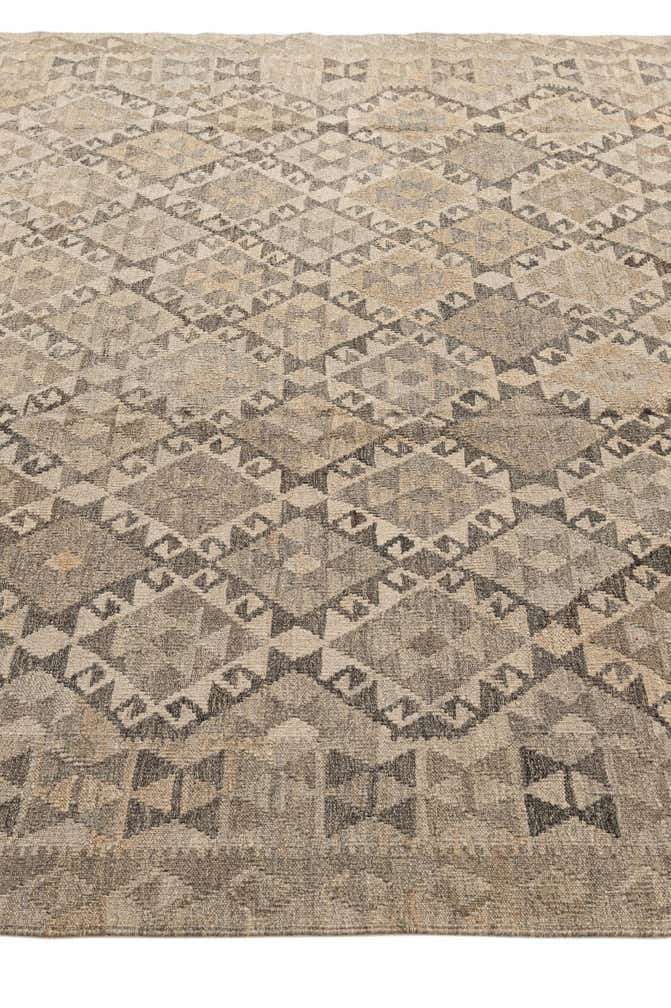 6' 8 x 9' 8 Hand Woven Kilim Maymana Wool Rug