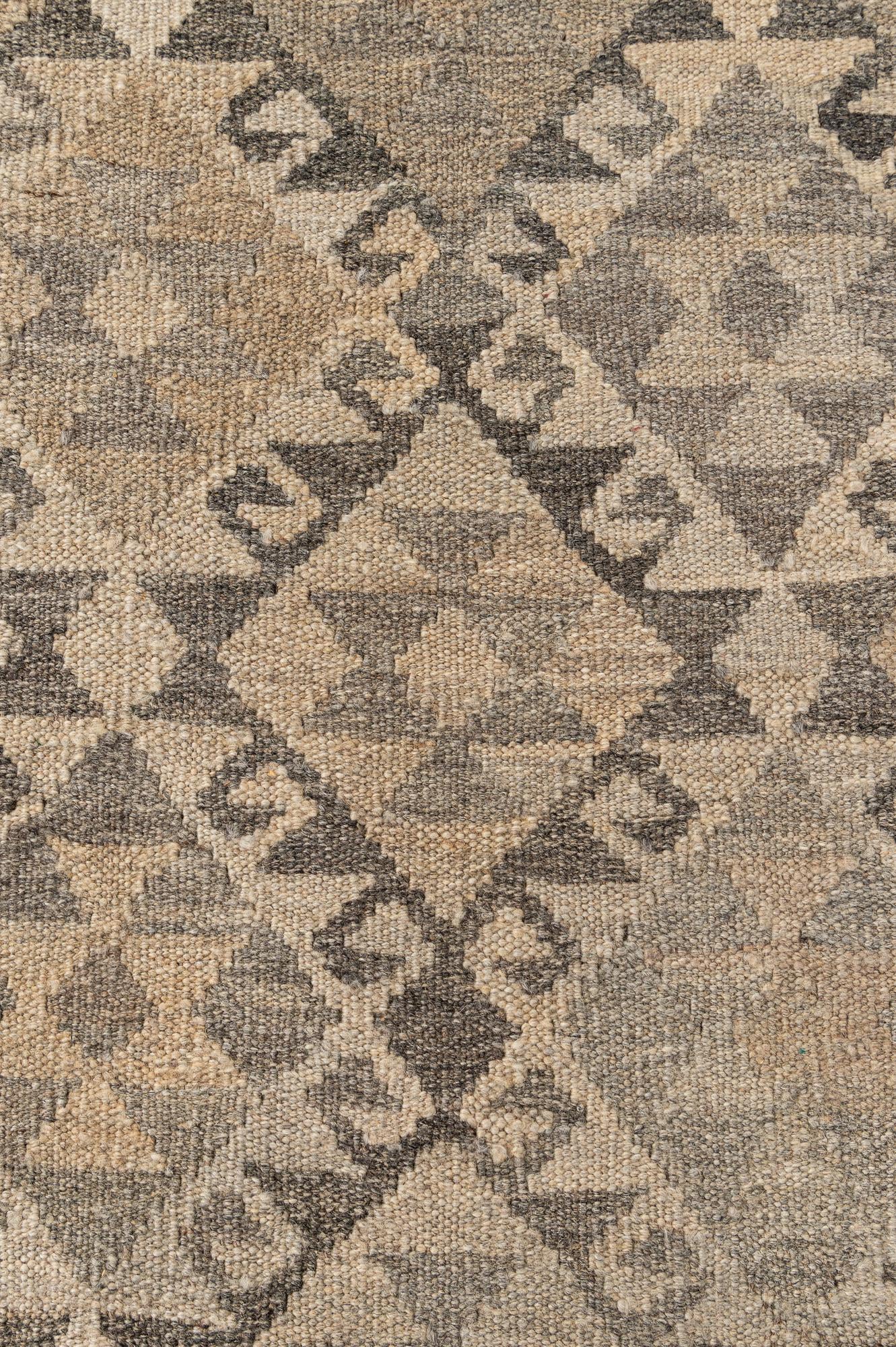 6' 8 x 9' 8 Hand Woven Kilim Maymana Wool Rug