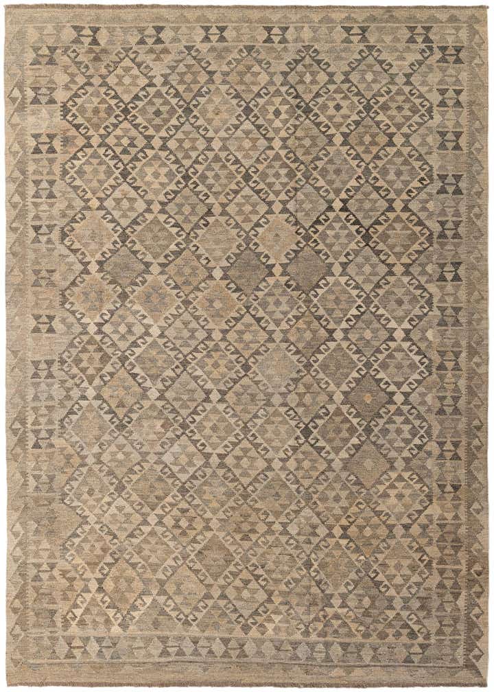 6' 8 x 9' 8 Hand Woven Kilim Maymana Wool Rug
