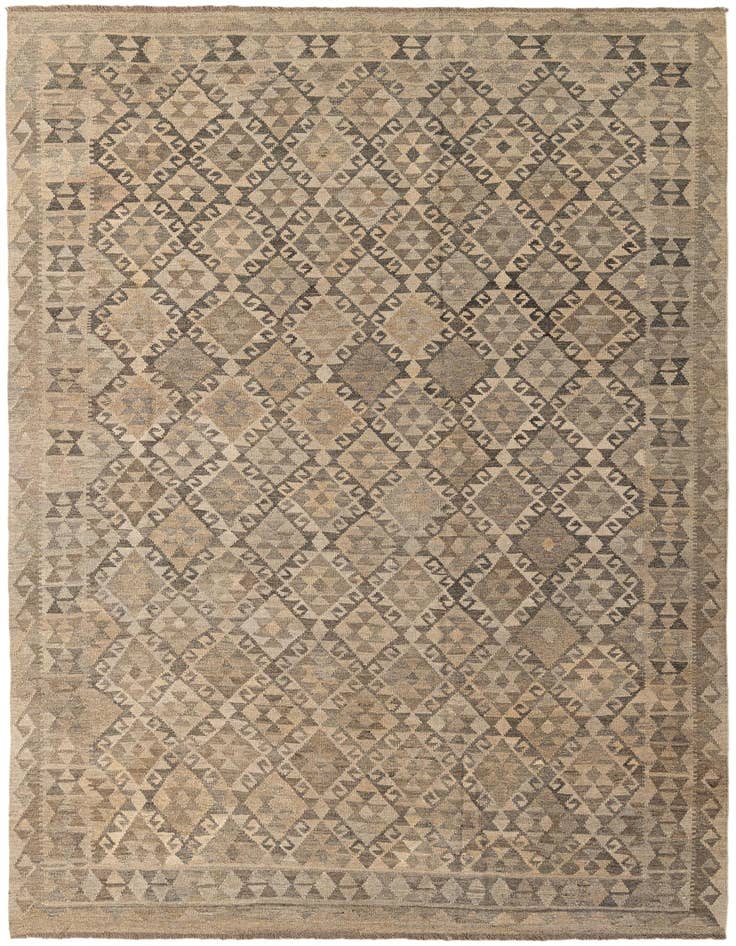 Detail image of 6' 8 x 9' 8 Hand Woven Kilim Maymana Wool Rug