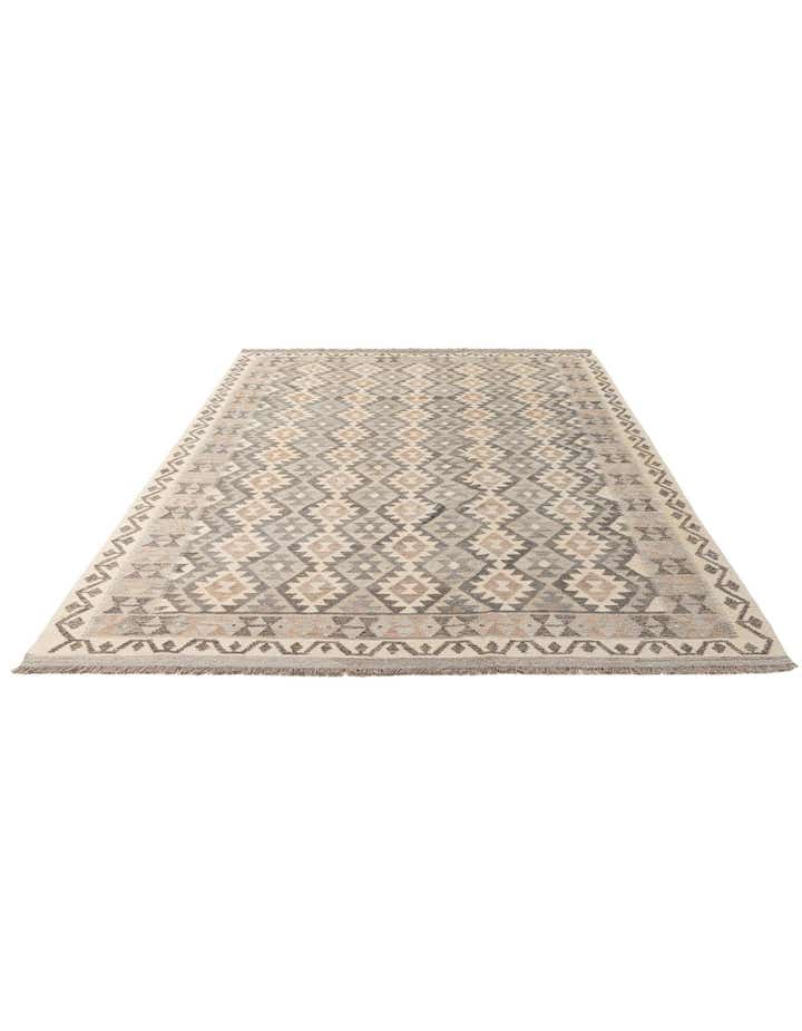 6' 5 x 9' 11 Hand Woven Kilim Maymana Wool Rug