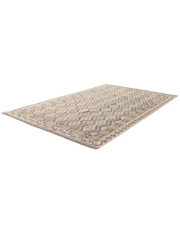 6' 5 x 9' 11 Hand Woven Kilim Maymana Wool Rug