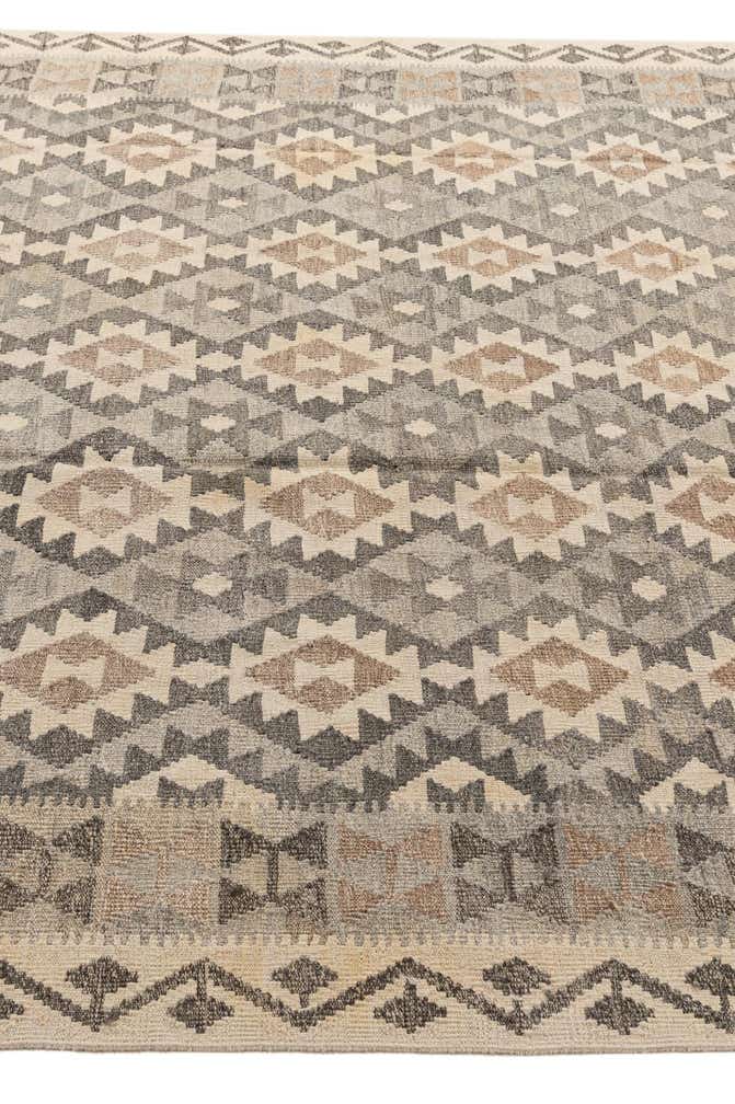 6' 5 x 9' 11 Hand Woven Kilim Maymana Wool Rug