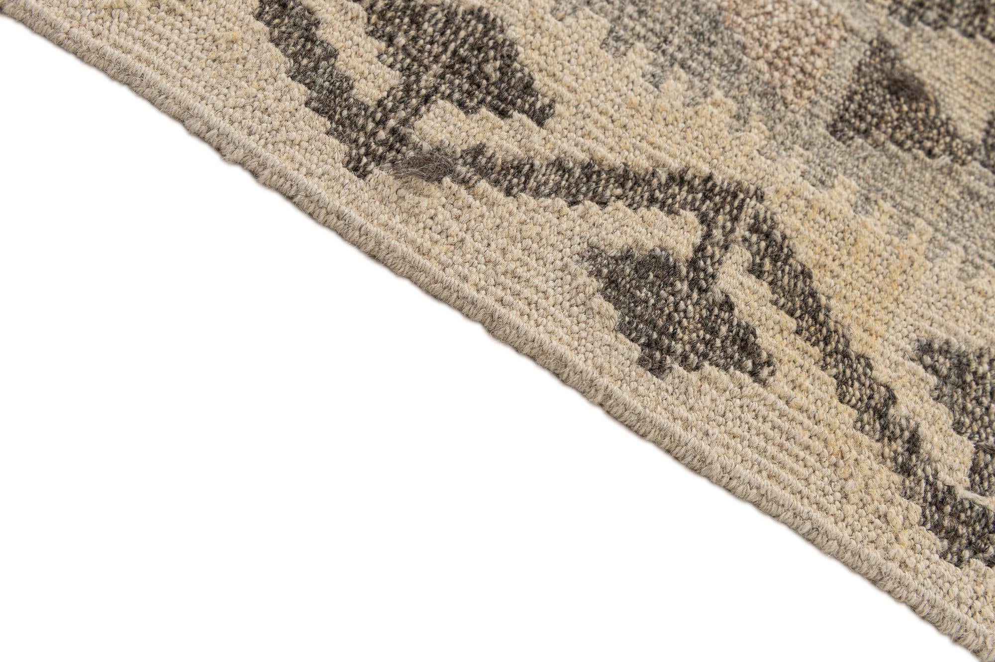 6' 5 x 9' 11 Hand Woven Kilim Maymana Wool Rug