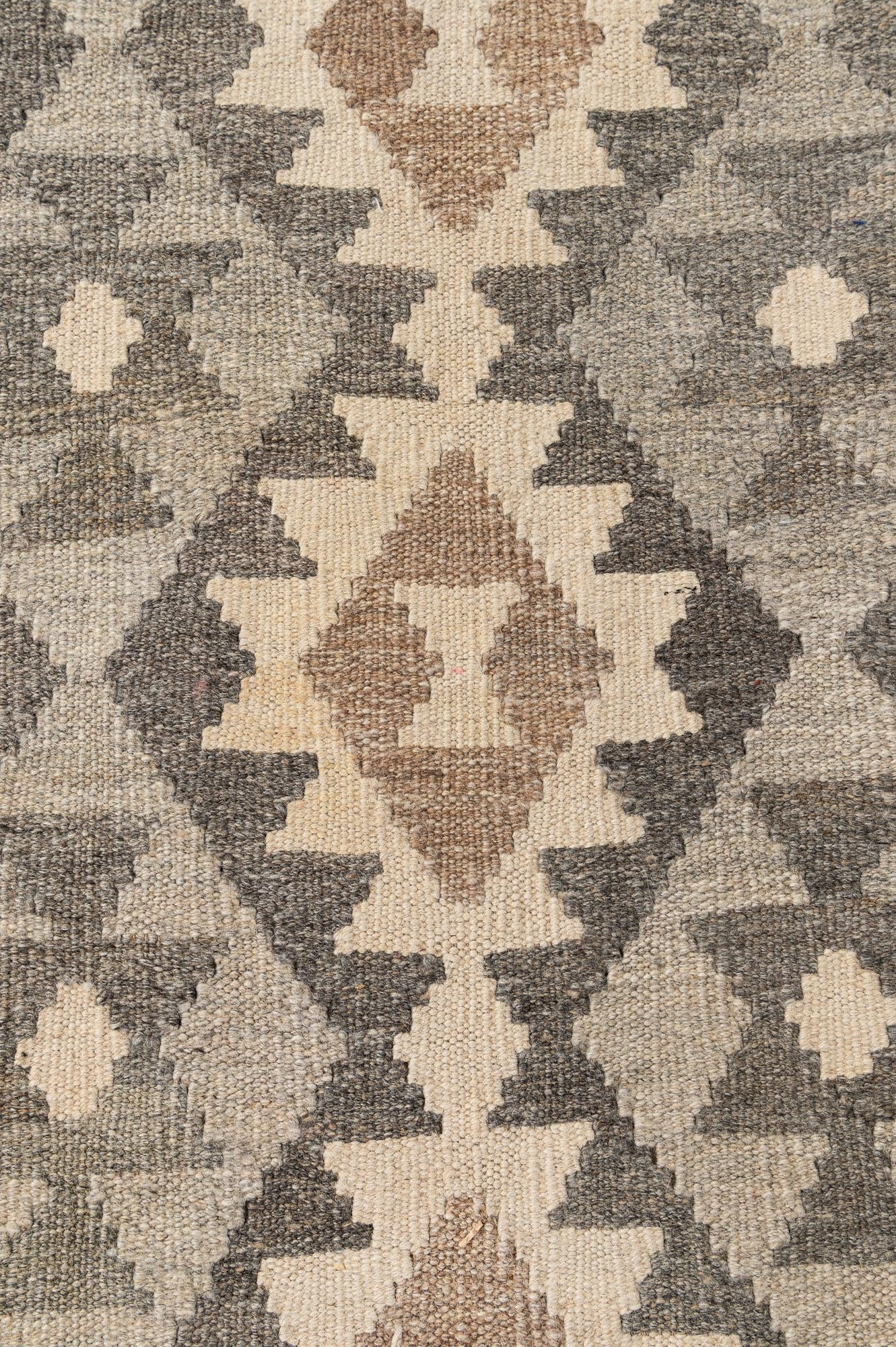 6' 5 x 9' 11 Hand Woven Kilim Maymana Wool Rug