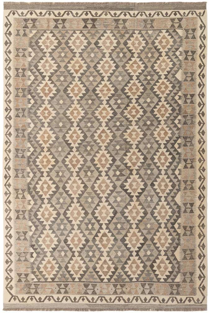 6' 5 x 9' 11 Hand Woven Kilim Maymana Wool Rug