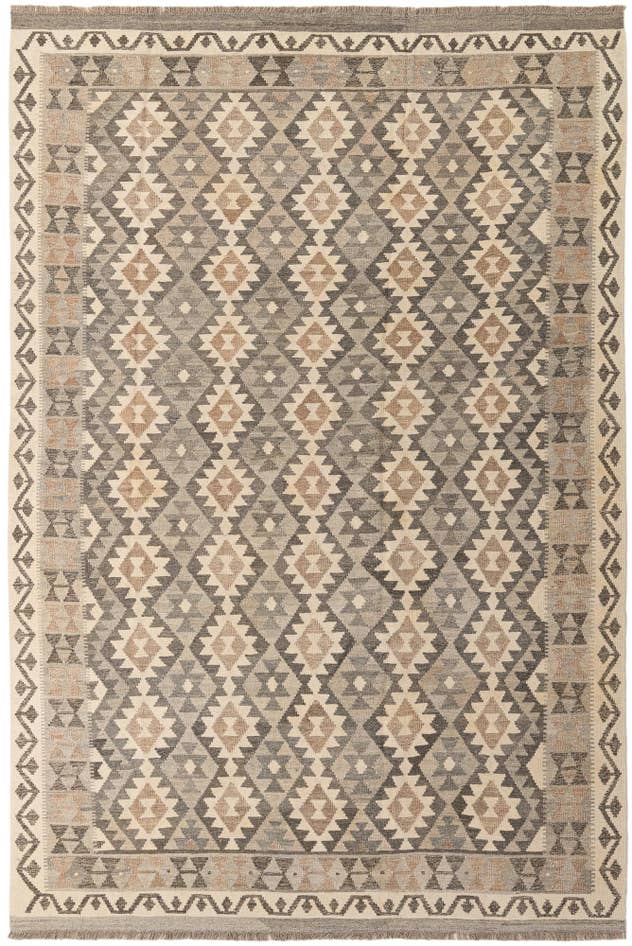 Detail image of 6' 5 x 9' 11 Hand Woven Kilim Maymana Wool Rug