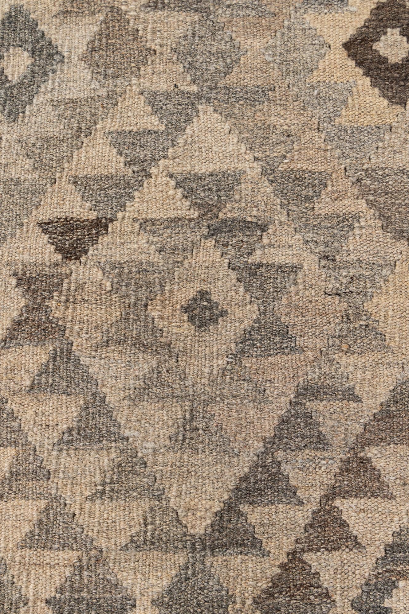 6' 8 x 9' 9 Hand Woven Kilim Maymana Wool Rug