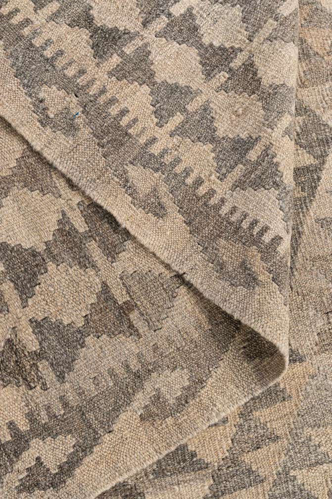 6' 8 x 9' 9 Hand Woven Kilim Maymana Wool Rug