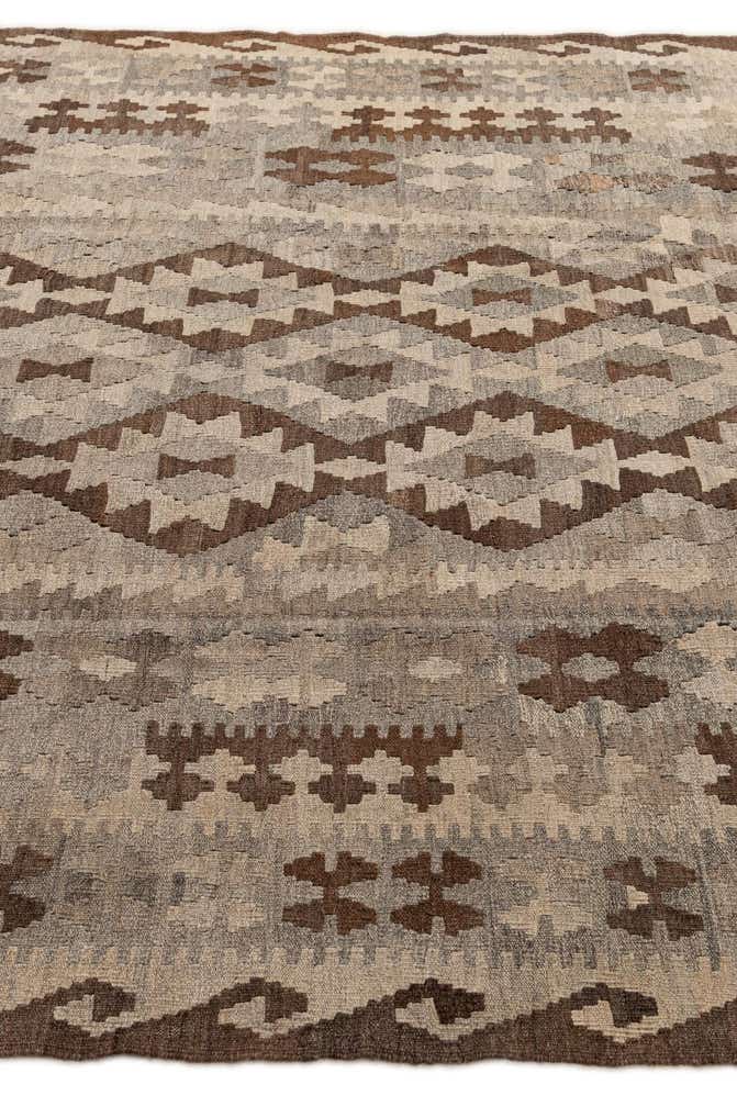 6' 5 x 9' 7 Hand Woven Kilim Maymana Wool Rug