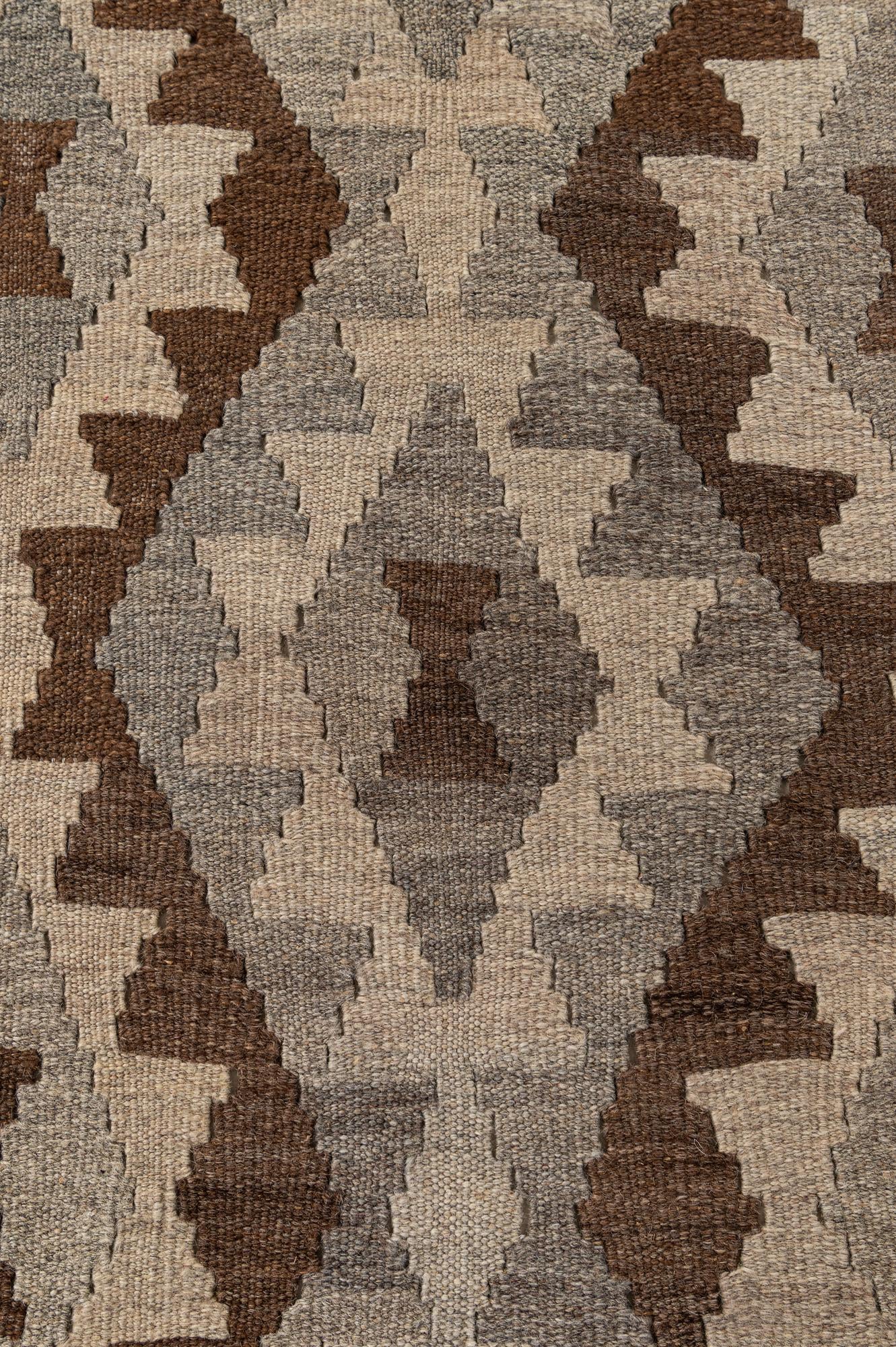 6' 5 x 9' 7 Hand Woven Kilim Maymana Wool Rug