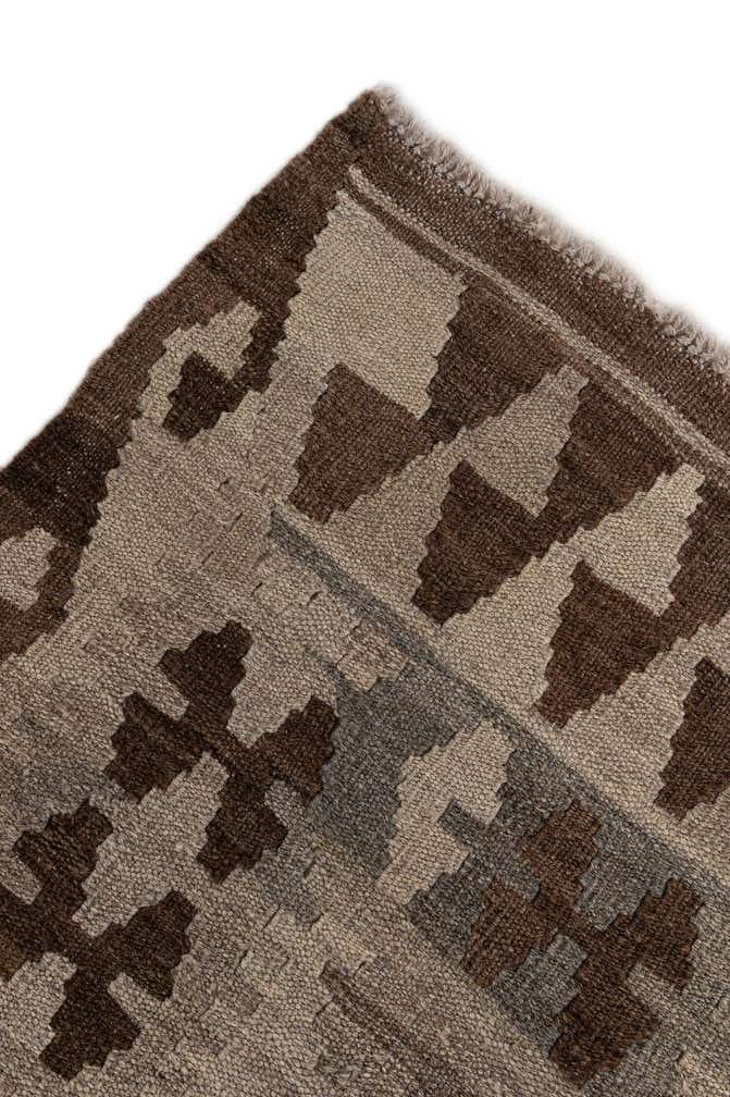 6' 5 x 9' 7 Hand Woven Kilim Maymana Wool Rug