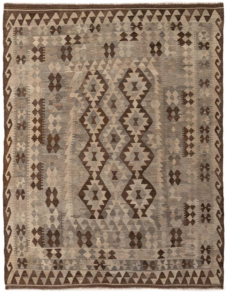 Detail image of 6' 5 x 9' 7 Hand Woven Kilim Maymana Wool Rug