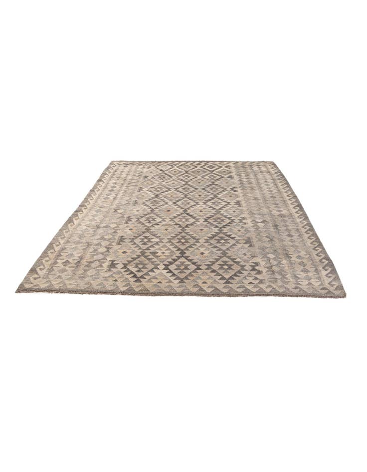 Detail image of 6' 8 x 9' 9 Hand Woven Kilim Maymana Wool Rug