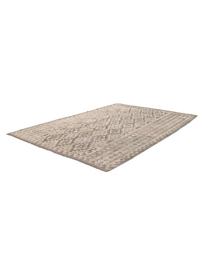 6' 8 x 9' 9 Hand Woven Kilim Maymana Wool Rug