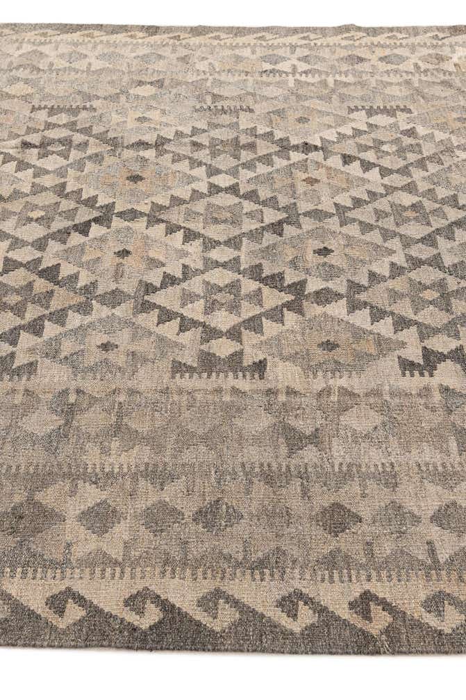6' 8 x 9' 9 Hand Woven Kilim Maymana Wool Rug