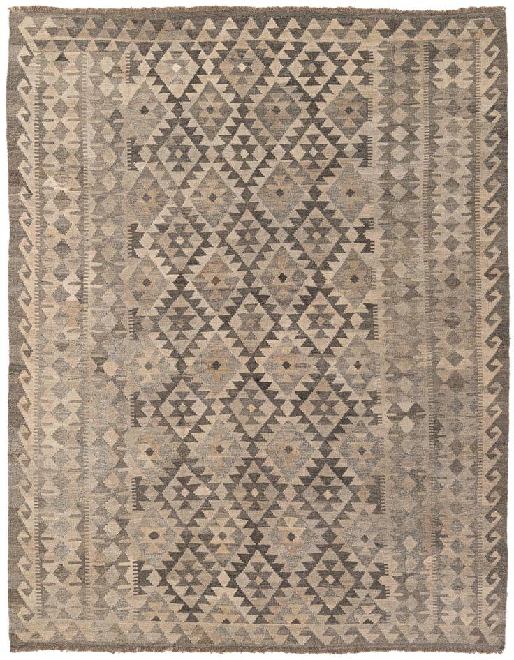 Detail image of 6' 8 x 9' 9 Hand Woven Kilim Maymana Wool Rug
