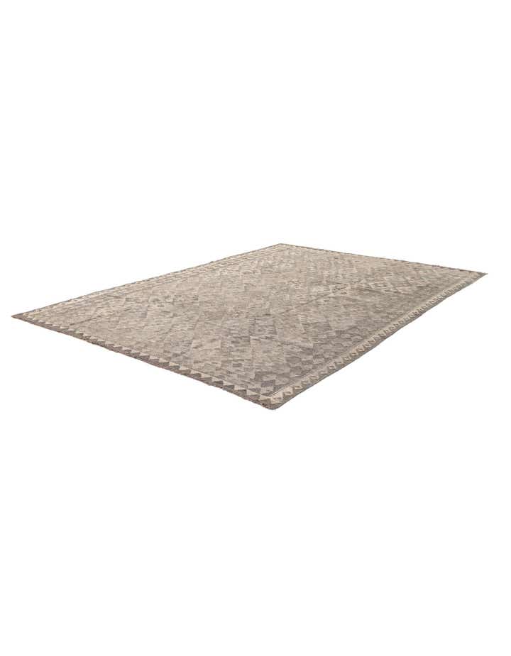 6' 8 x 9' 8 Hand Woven Kilim Maymana Wool Rug