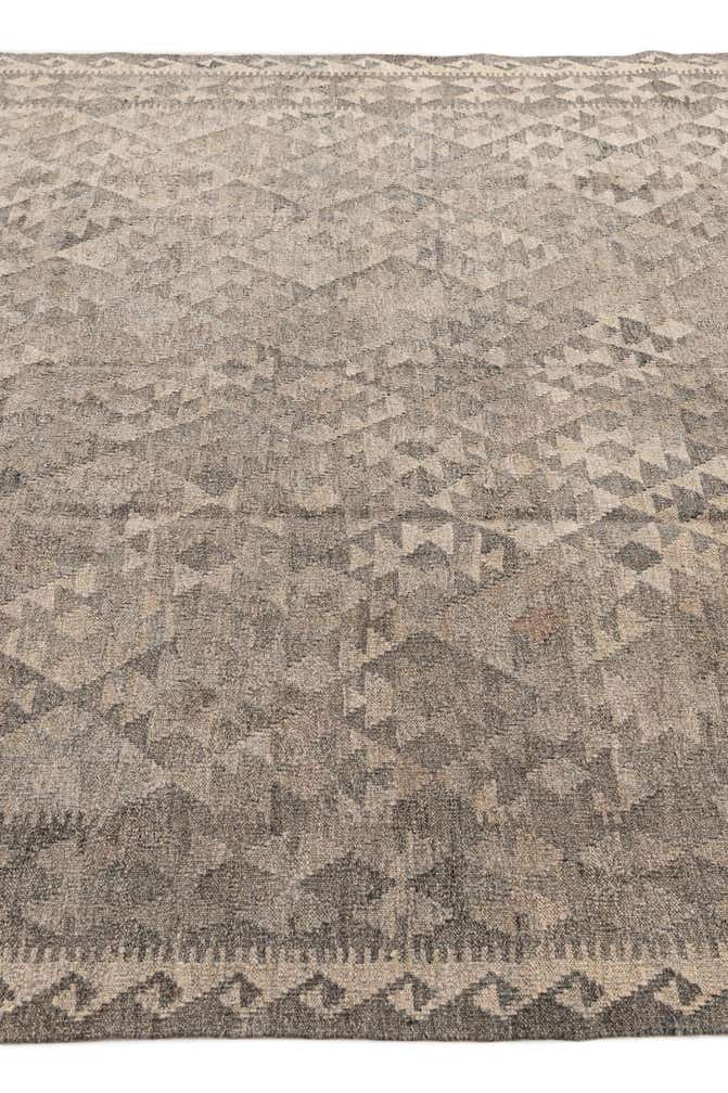 6' 8 x 9' 8 Hand Woven Kilim Maymana Wool Rug