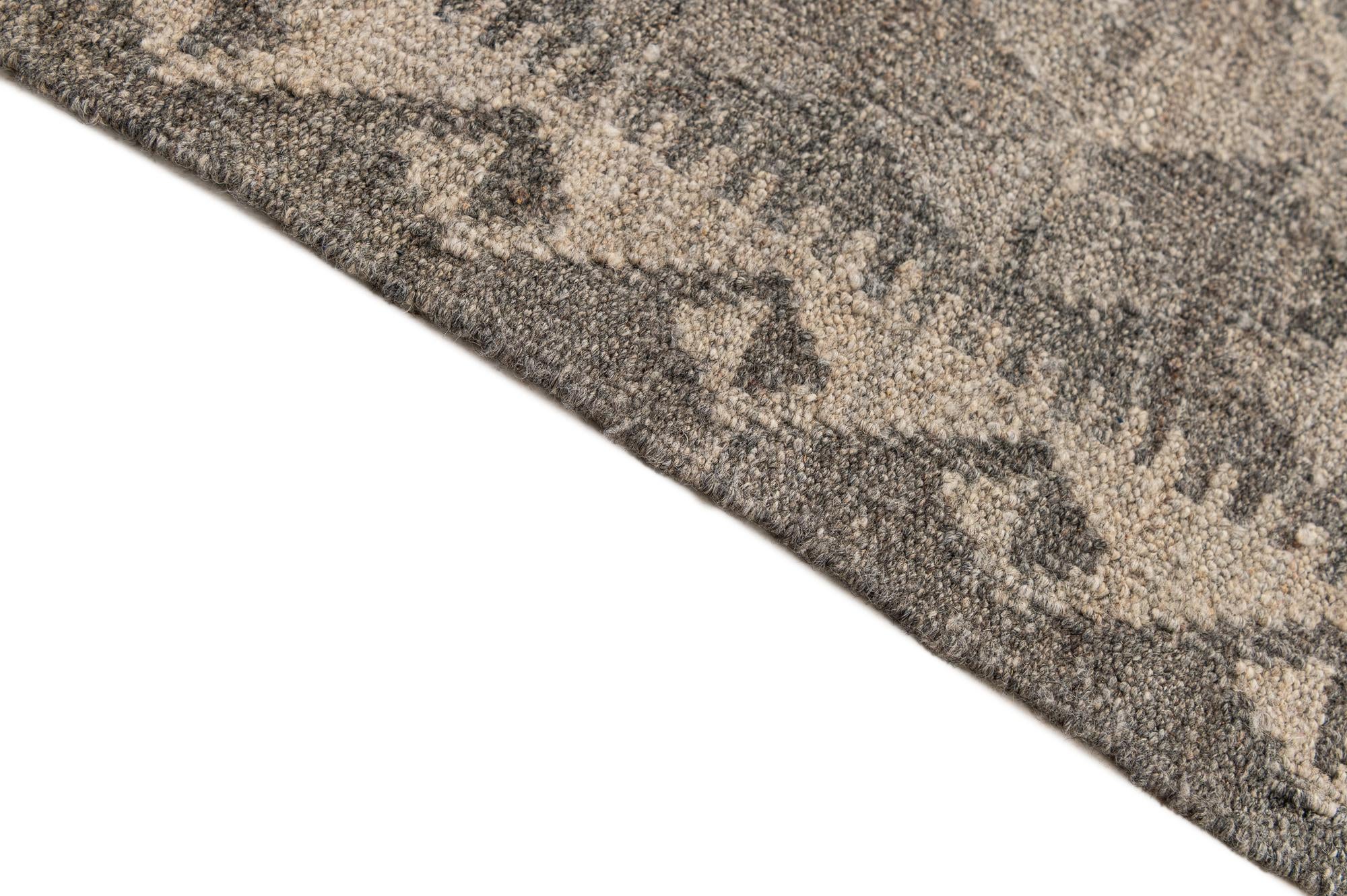 6' 8 x 9' 8 Hand Woven Kilim Maymana Wool Rug
