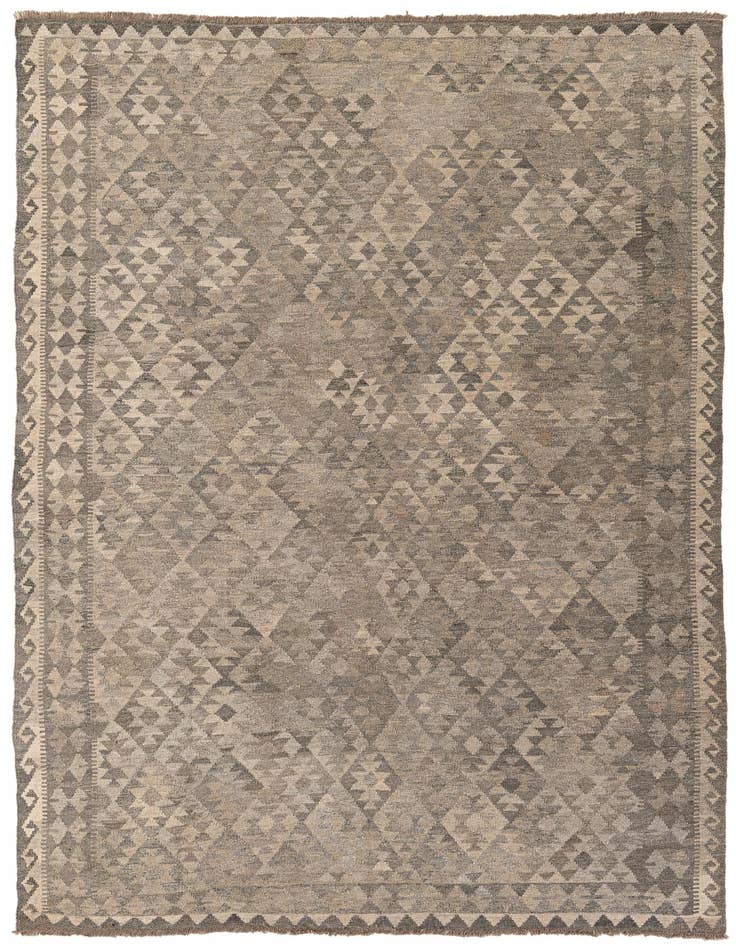 Detail image of 6' 8 x 9' 8 Hand Woven Kilim Maymana Wool Rug