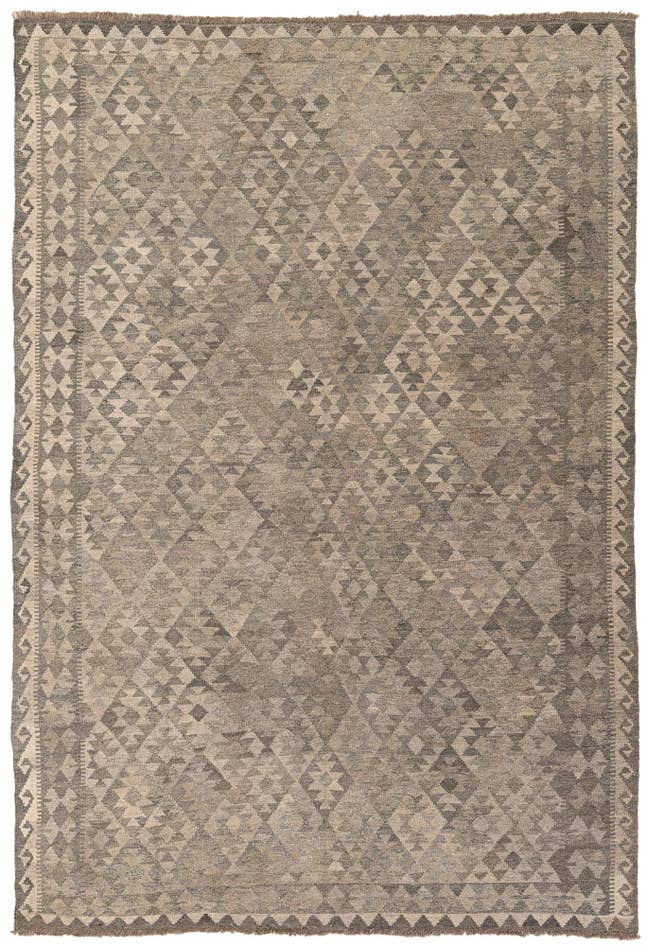 Detail image of 6' 8 x 9' 8 Hand Woven Kilim Maymana Wool Rug