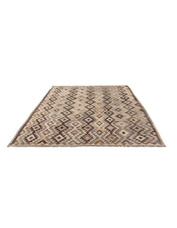 Detail image of 6' 10 x 9' 9 Hand Woven Kilim Maymana Wool Rug