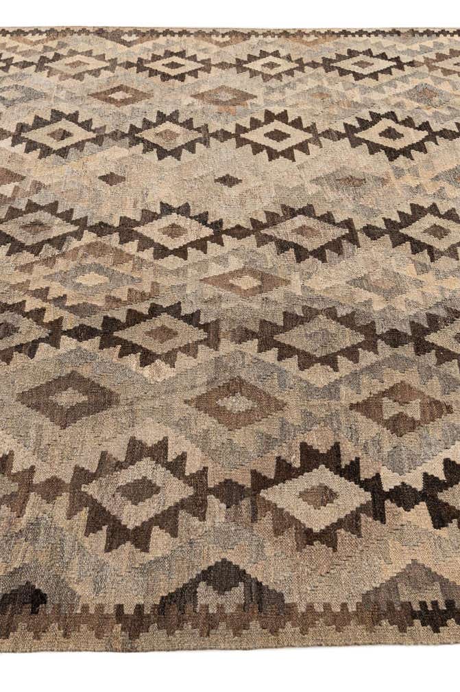 6' 10 x 9' 9 Hand Woven Kilim Maymana Wool Rug