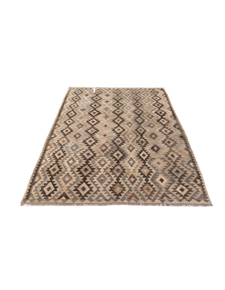 Detail image of 6' 10 x 9' 9  Hand Woven Kilim Maymana Wool Rug