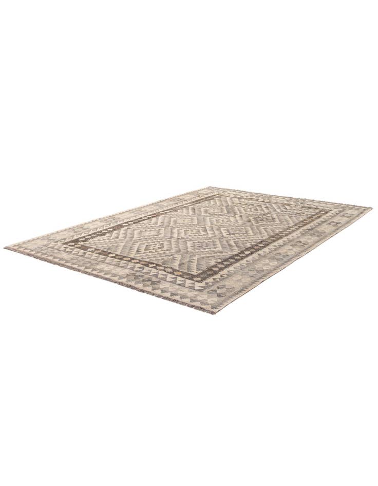Detail image of 6' 9 x 9' 6 Hand Woven Kilim Maymana Wool Rug
