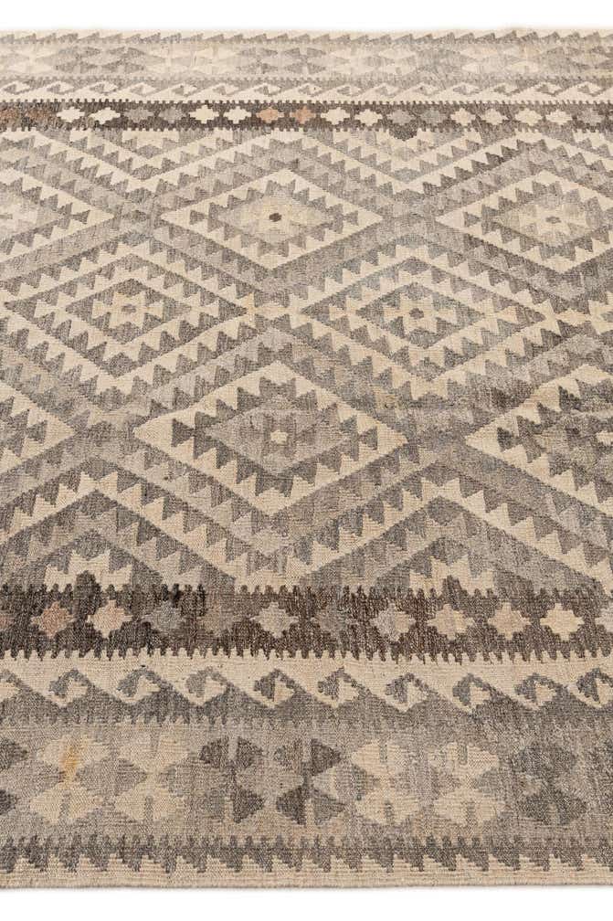 6' 9 x 9' 6 Hand Woven Kilim Maymana Wool Rug