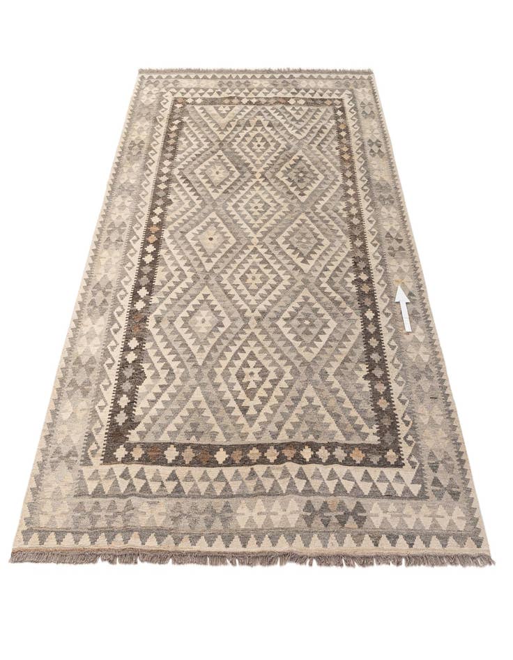 Detail image of 6' 9 x 9' 6  Hand Woven Kilim Maymana Wool Rug