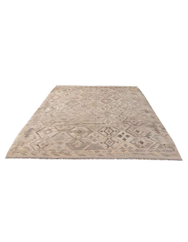 6' 9 x 9' 11 Hand Woven Kilim Maymana Wool Rug