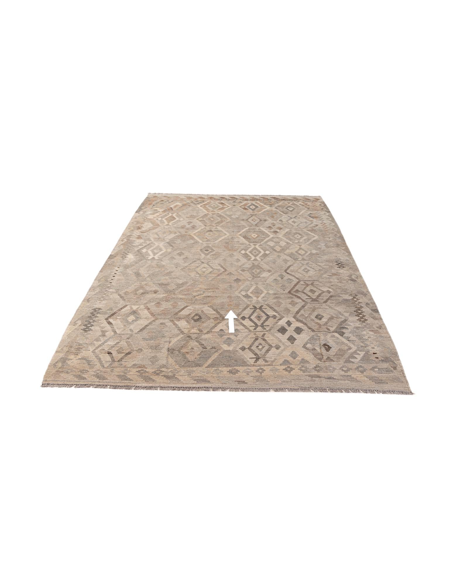 6' 9 x 9' 11 Hand Woven Kilim Maymana Wool Rug