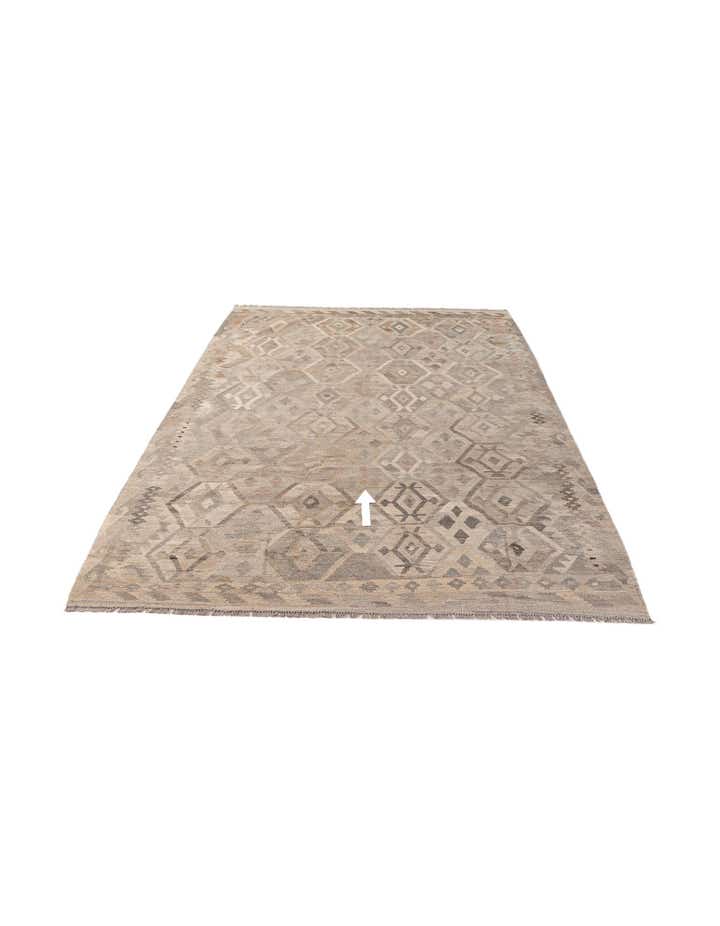 6' 9 x 9' 11 Hand Woven Kilim Maymana Wool Rug