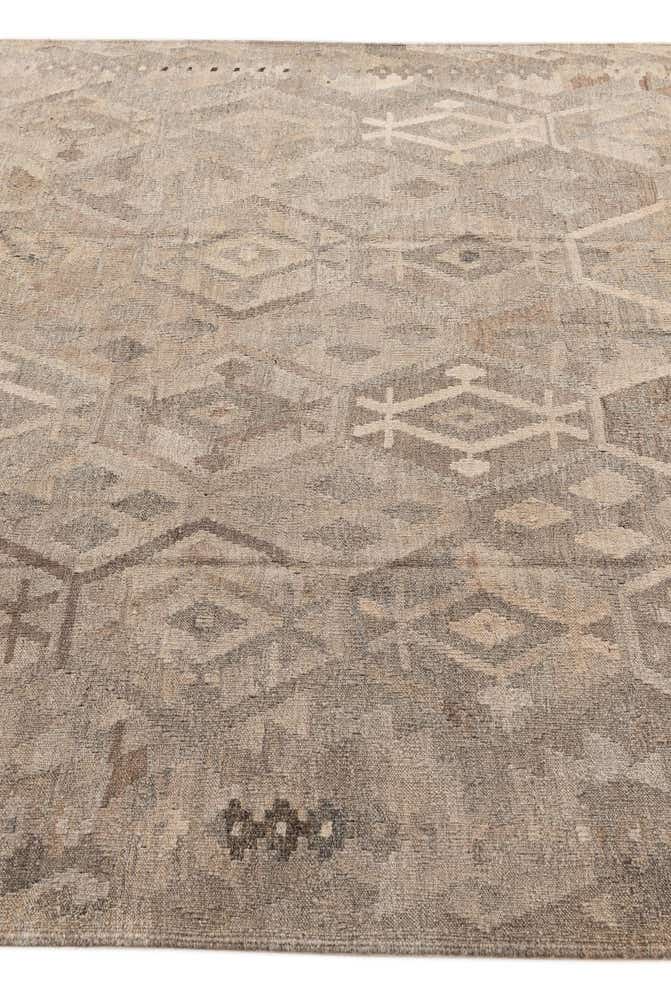 6' 9 x 9' 11 Hand Woven Kilim Maymana Wool Rug