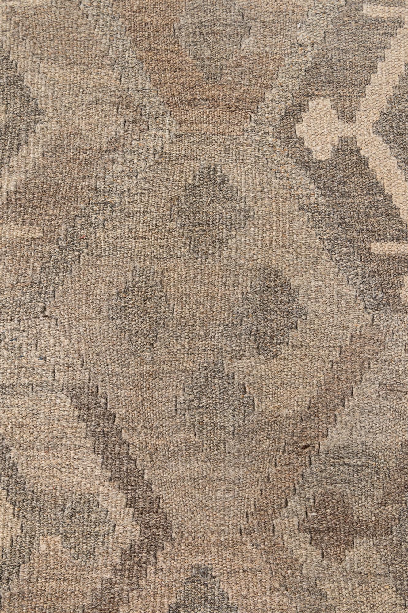 6' 9 x 9' 11 Hand Woven Kilim Maymana Wool Rug