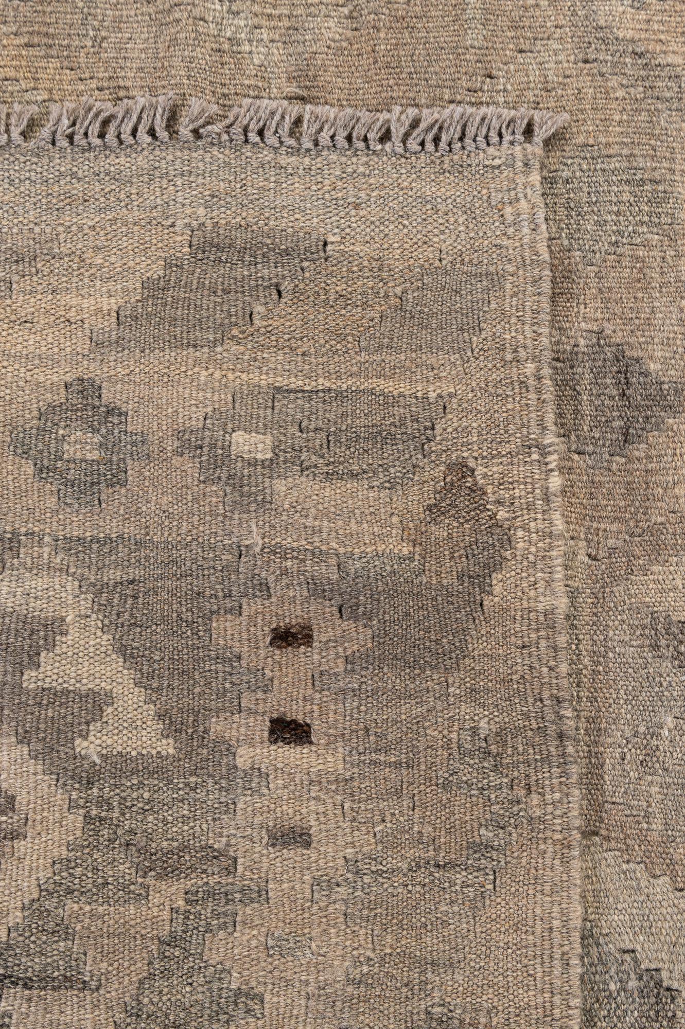 6' 9 x 9' 11 Hand Woven Kilim Maymana Wool Rug